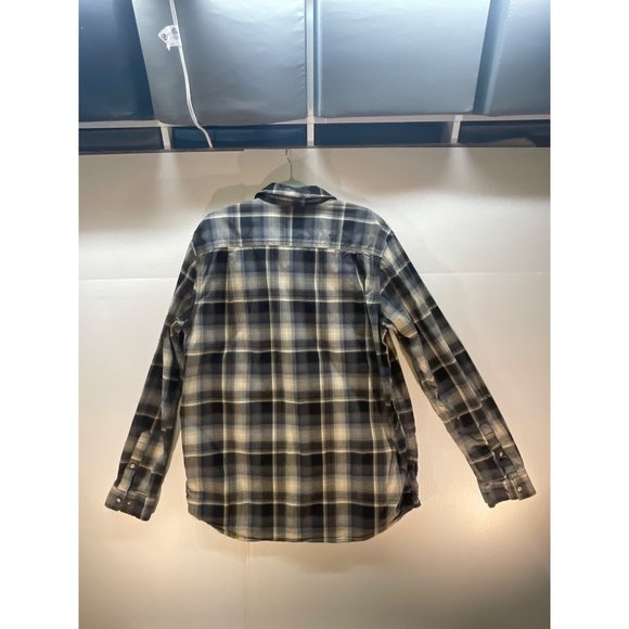 Carhartt Pearl Snap Size Large Button Up Long Sleeve Flannel Shirt Plaid pre-own - Picture 16 of 16